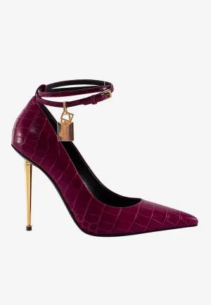 110 Padlock Pointed Toe Pumps in Leather