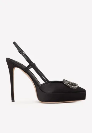 120 Satin Slingback Pumps