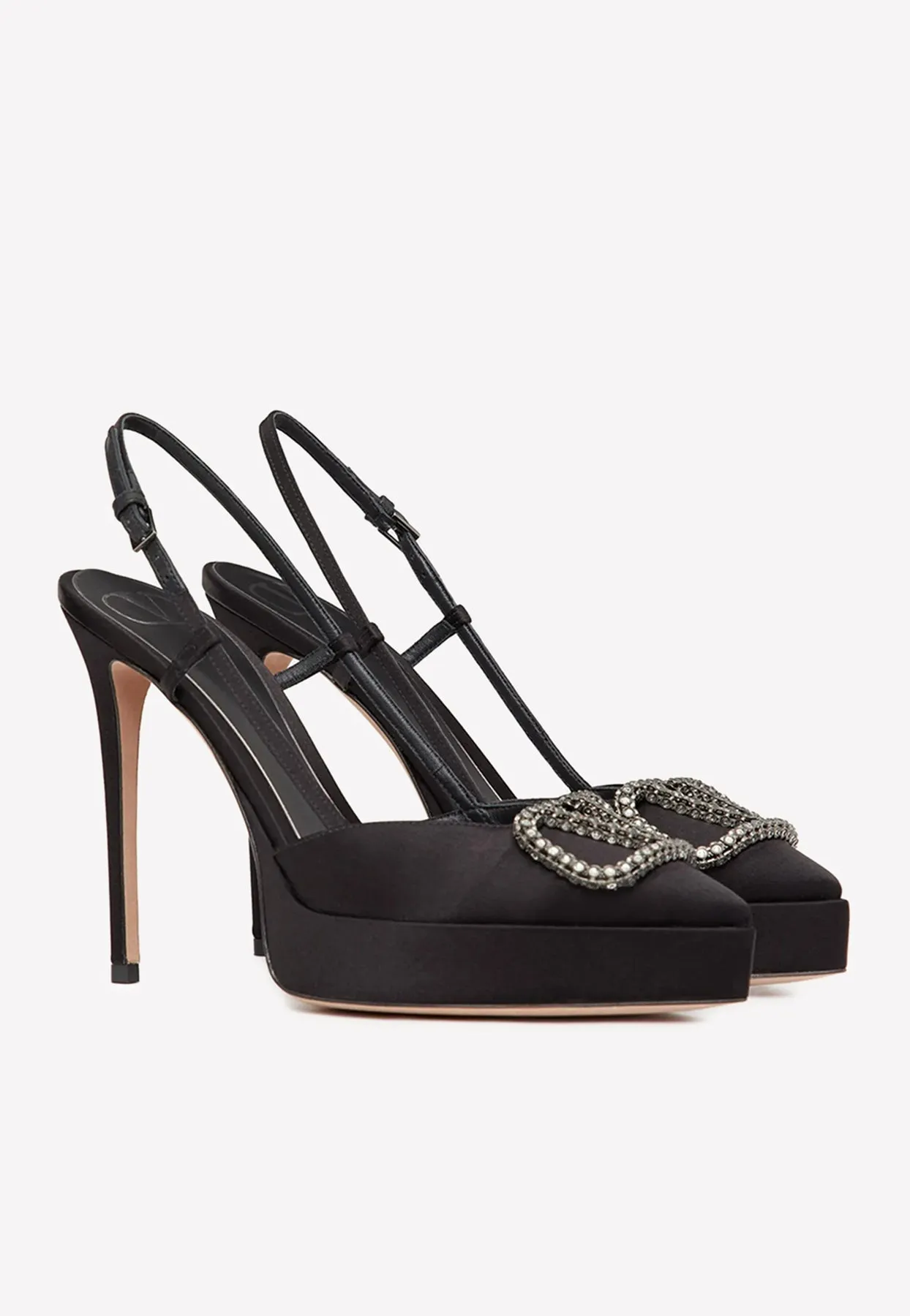 120 Satin Slingback Pumps