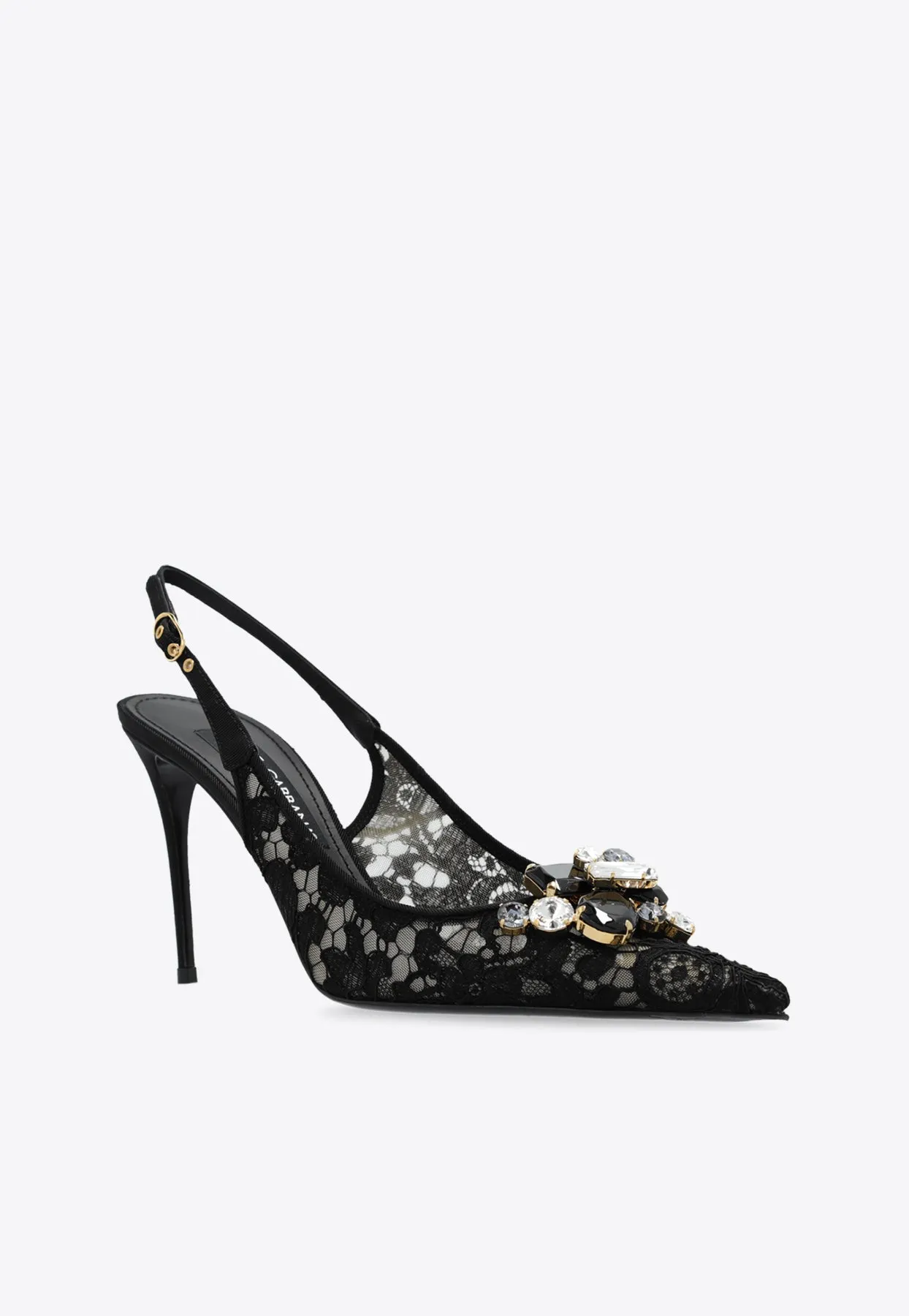 90 Lurex Lace Slingback Pumps