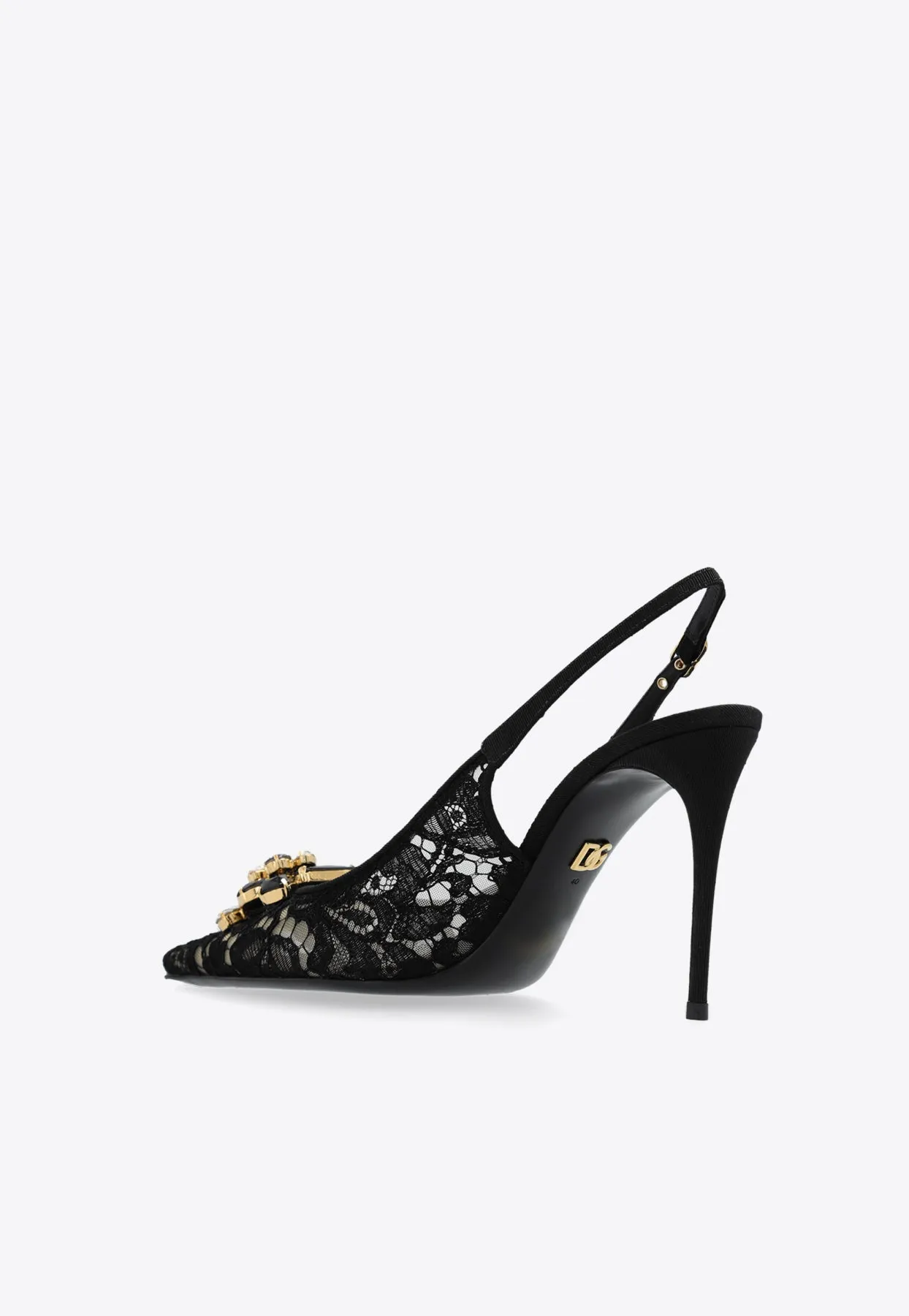90 Lurex Lace Slingback Pumps