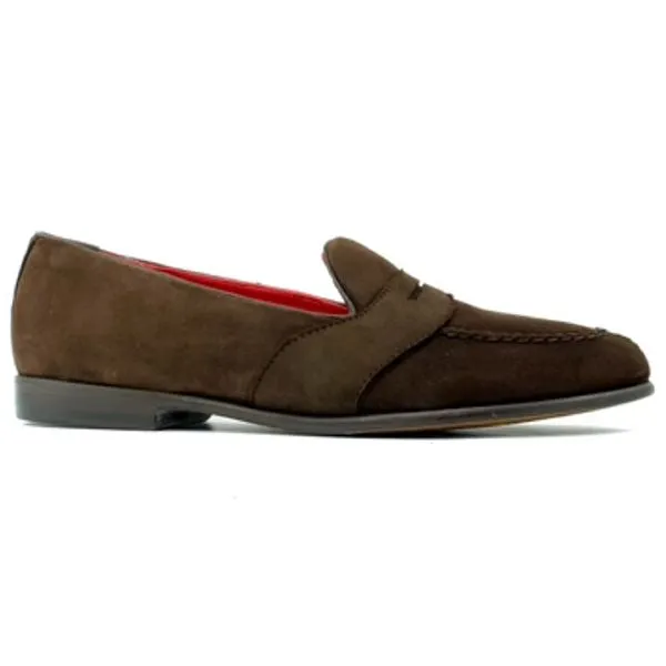 Barney Suede Penny Loafer in Brown by Alan Payne Footwear