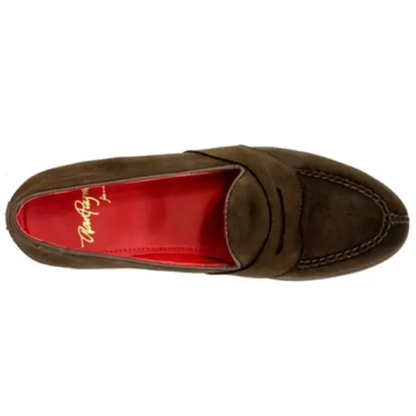 Barney Suede Penny Loafer in Brown by Alan Payne Footwear