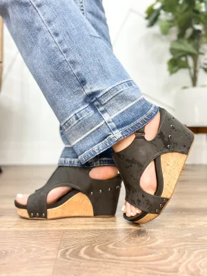 Black Metallic Tiffanee Wedges by Corky