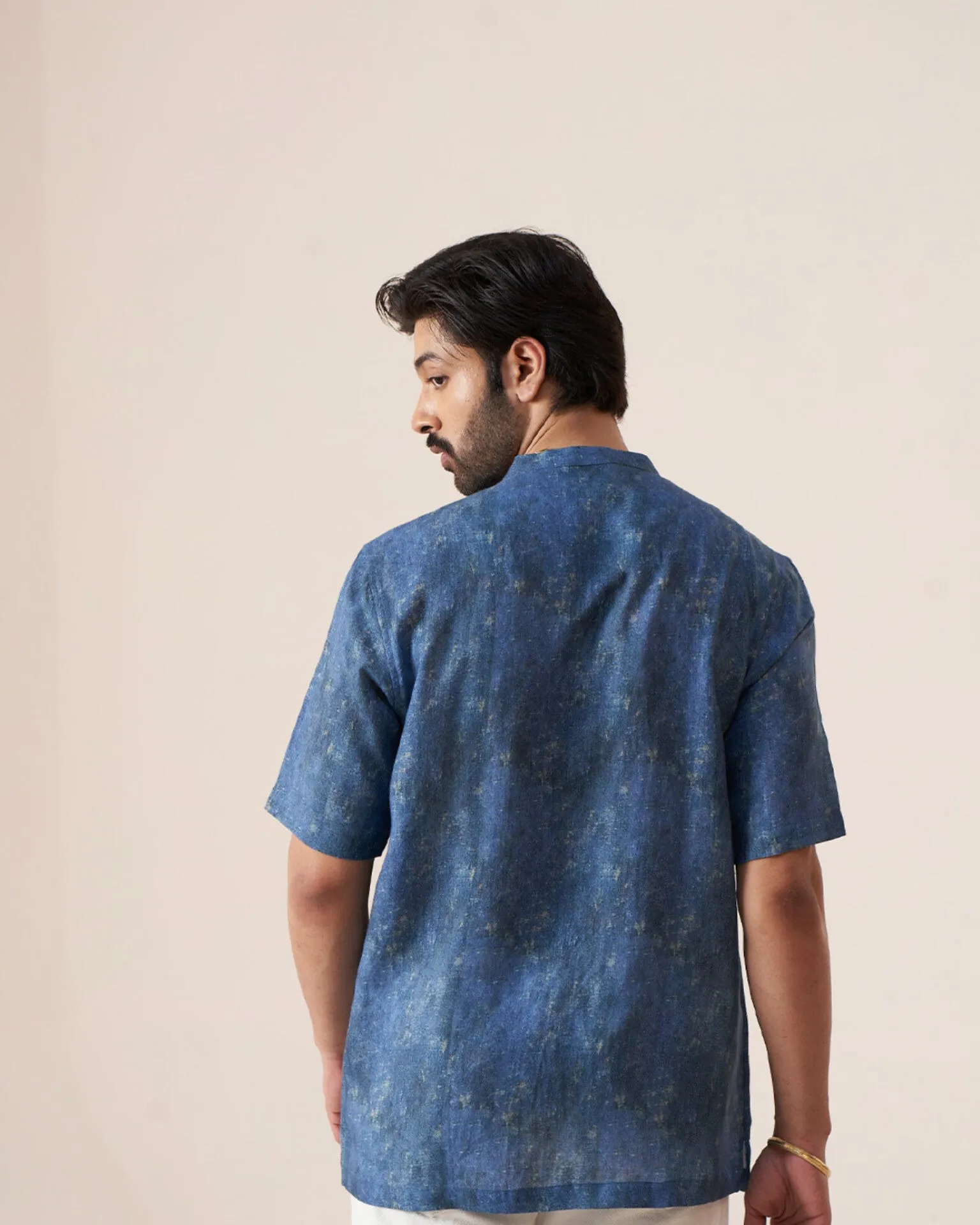 Blue Blossom (Pure Linen Short Sleeve Shirt)  AddysForMen
