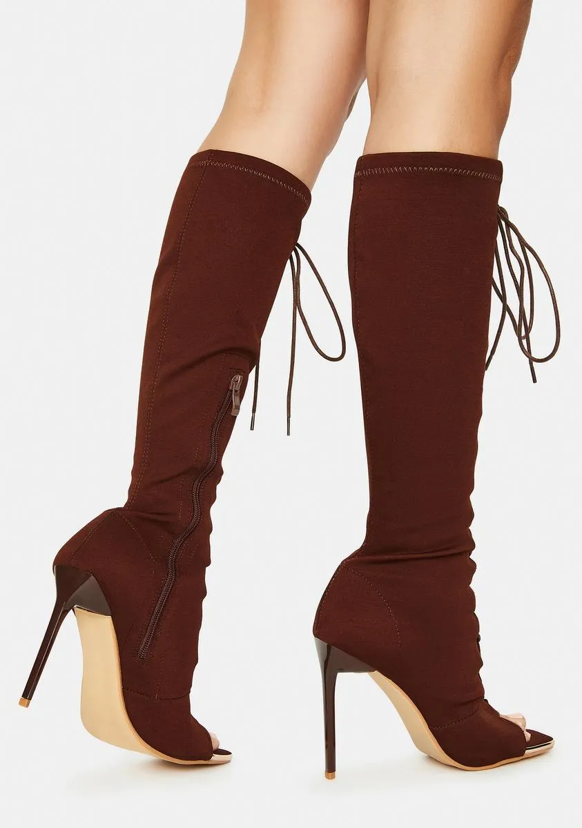 Chocolate Forever Bond Lace Up Boots