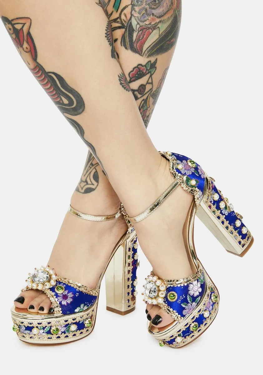 Cici Jeweled Platform Heels