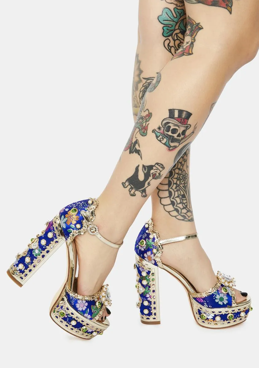 Cici Jeweled Platform Heels