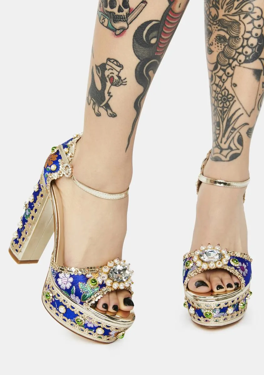 Cici Jeweled Platform Heels