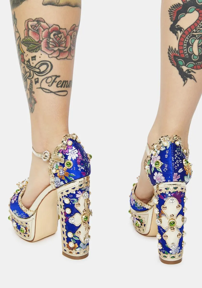 Cici Jeweled Platform Heels