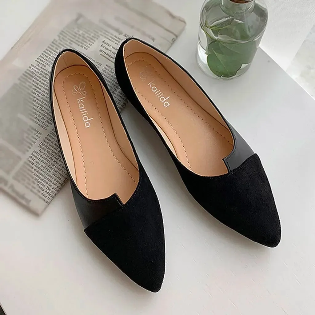 Elegant Two-Tone Ballet Flats