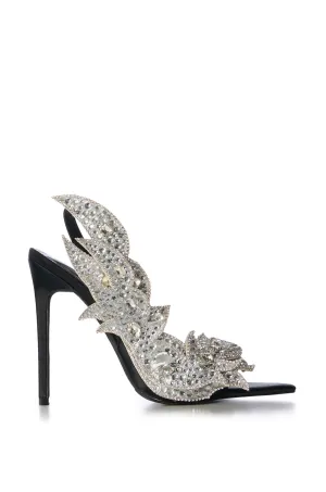 FAWNA-BLACK POINTED TOE HEELED SANDAL