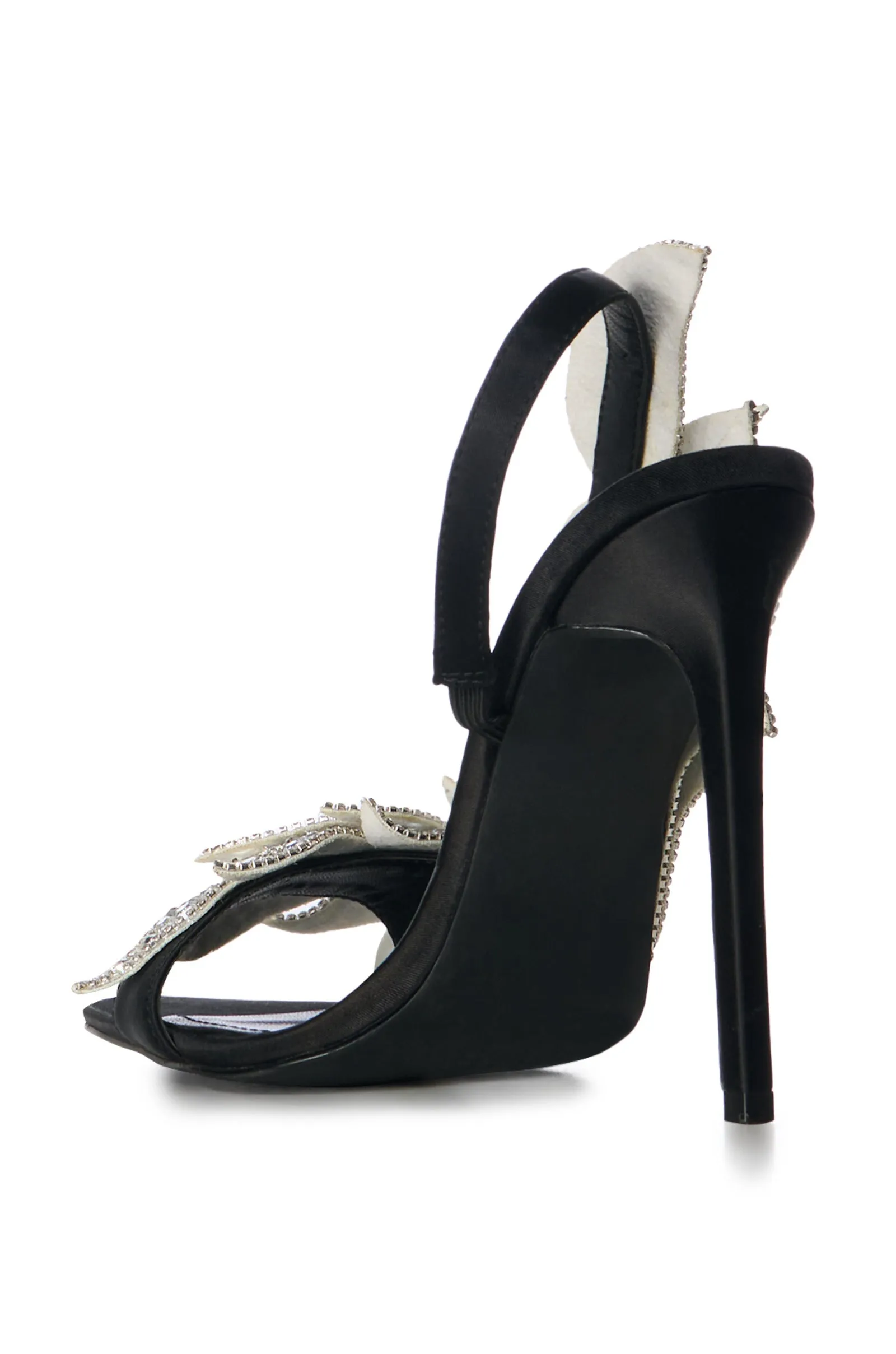 FAWNA-BLACK POINTED TOE HEELED SANDAL