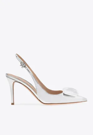 Jaipur 85 Metallic-Leather Slingback Pumps