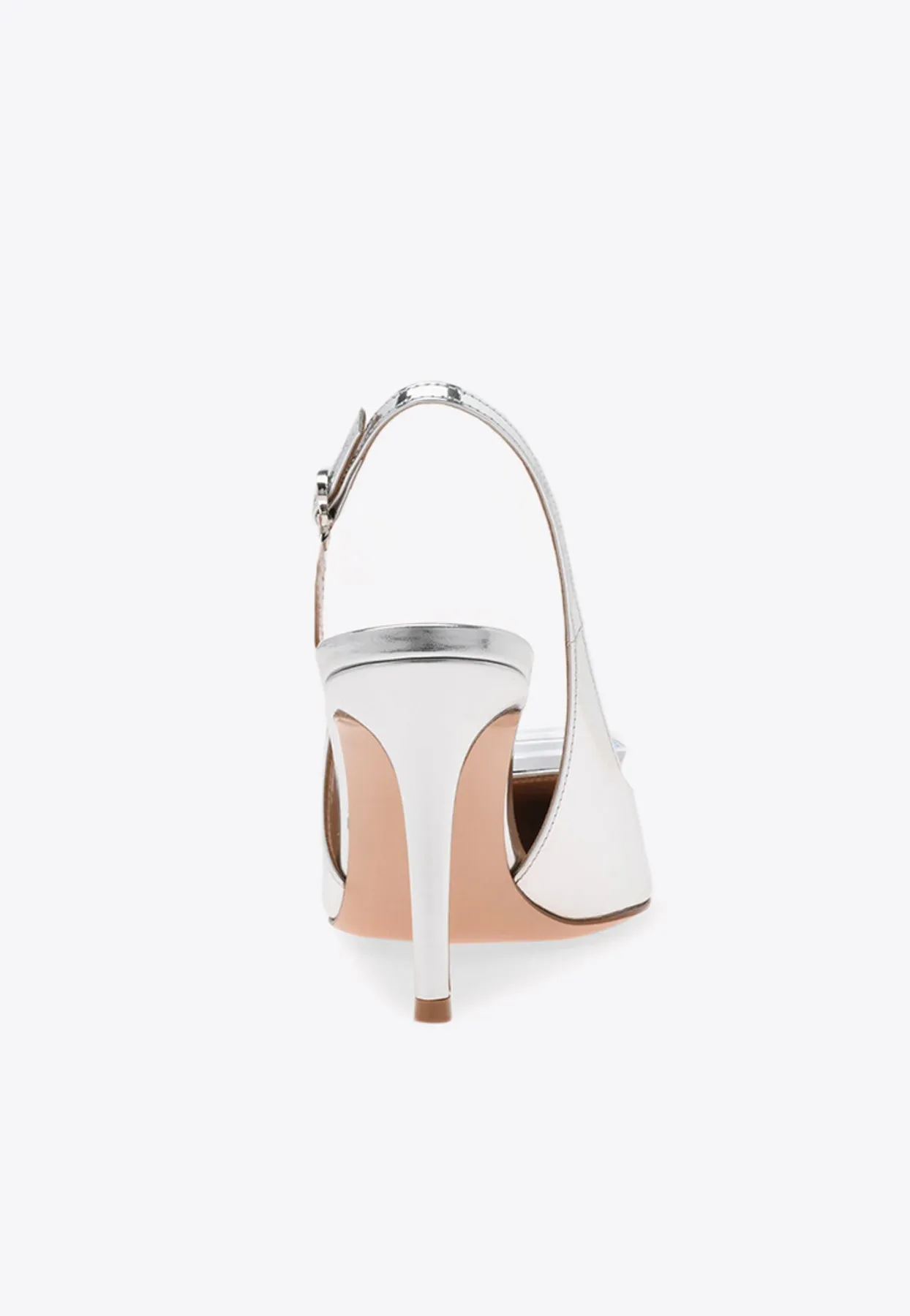 Jaipur 85 Metallic-Leather Slingback Pumps