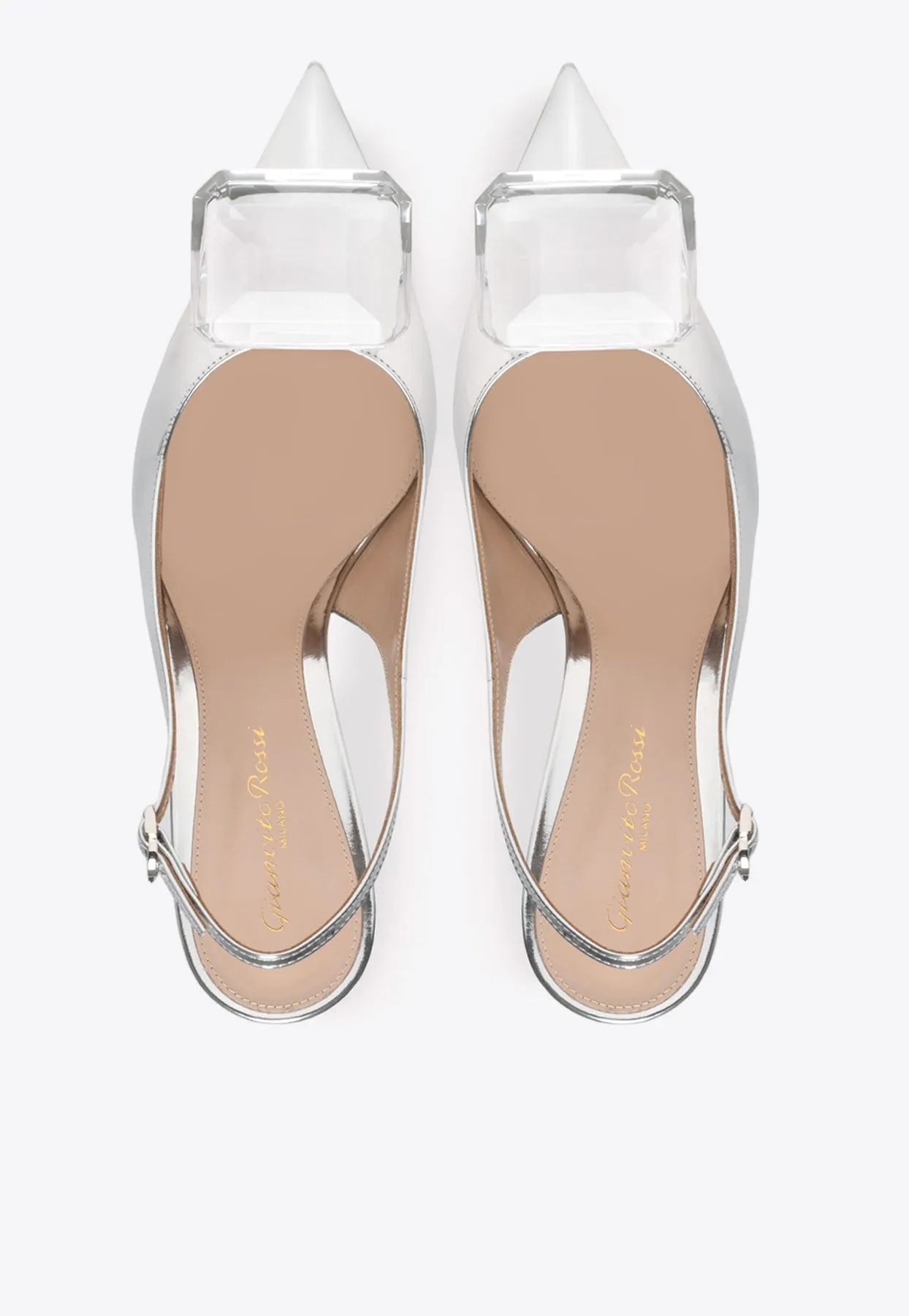 Jaipur 85 Metallic-Leather Slingback Pumps