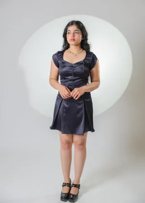 Luna Navy blue bow set