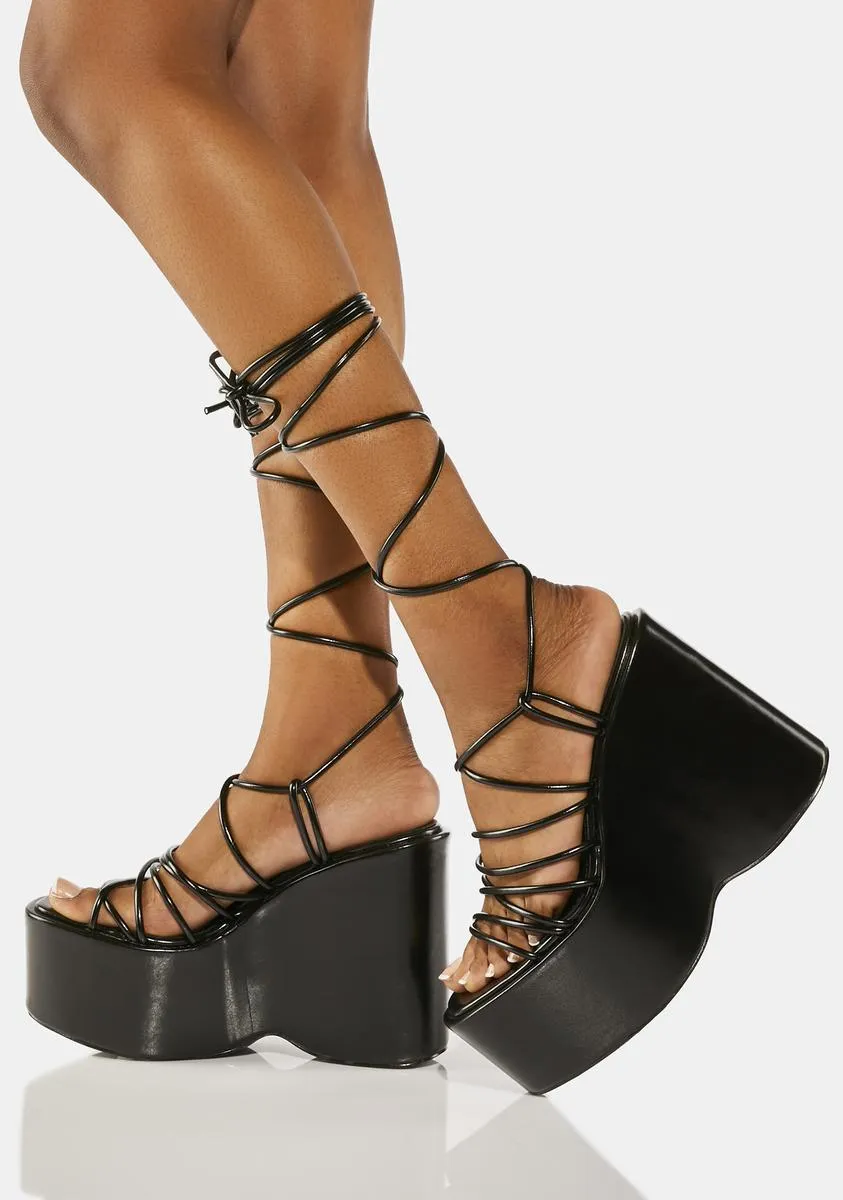 Nolia Lace Up Platform Wedges