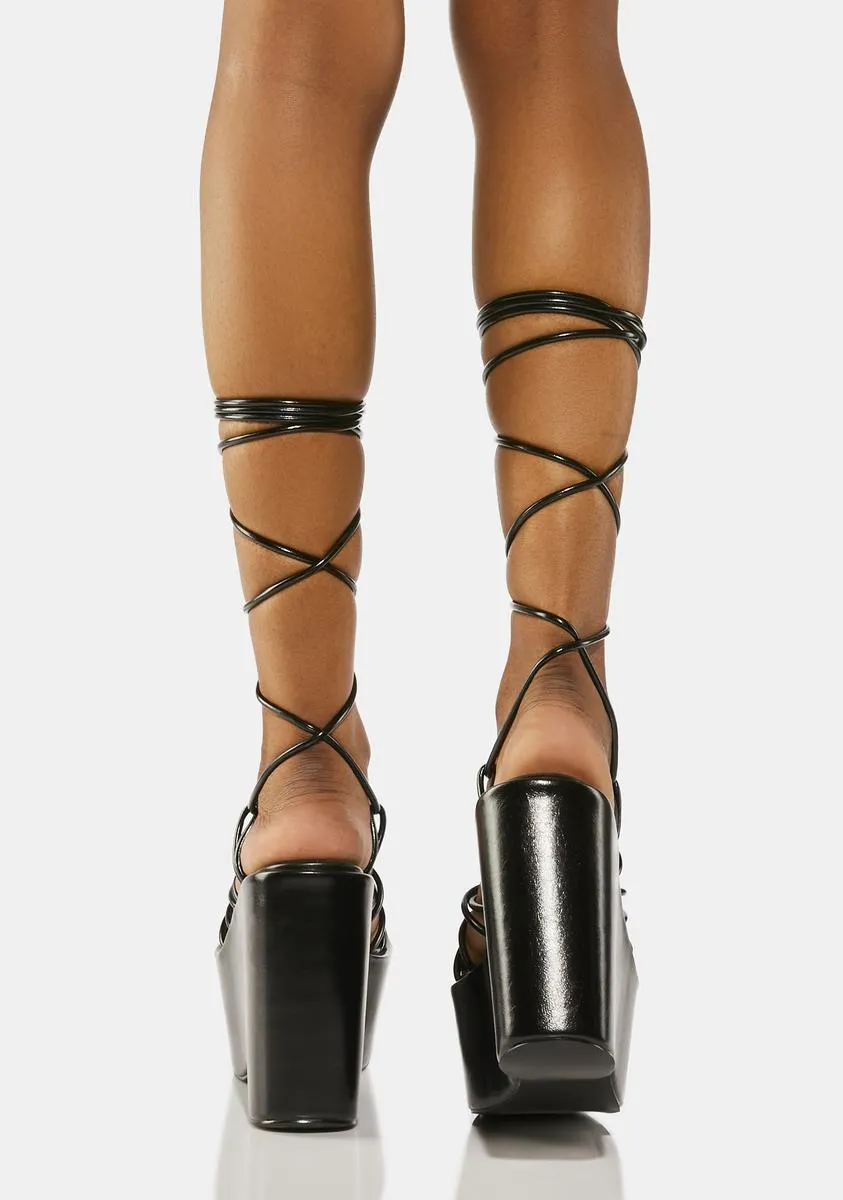 Nolia Lace Up Platform Wedges