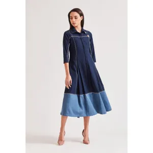 Our Love Madrid Color Block Dress With 3D Butterflies On Collar