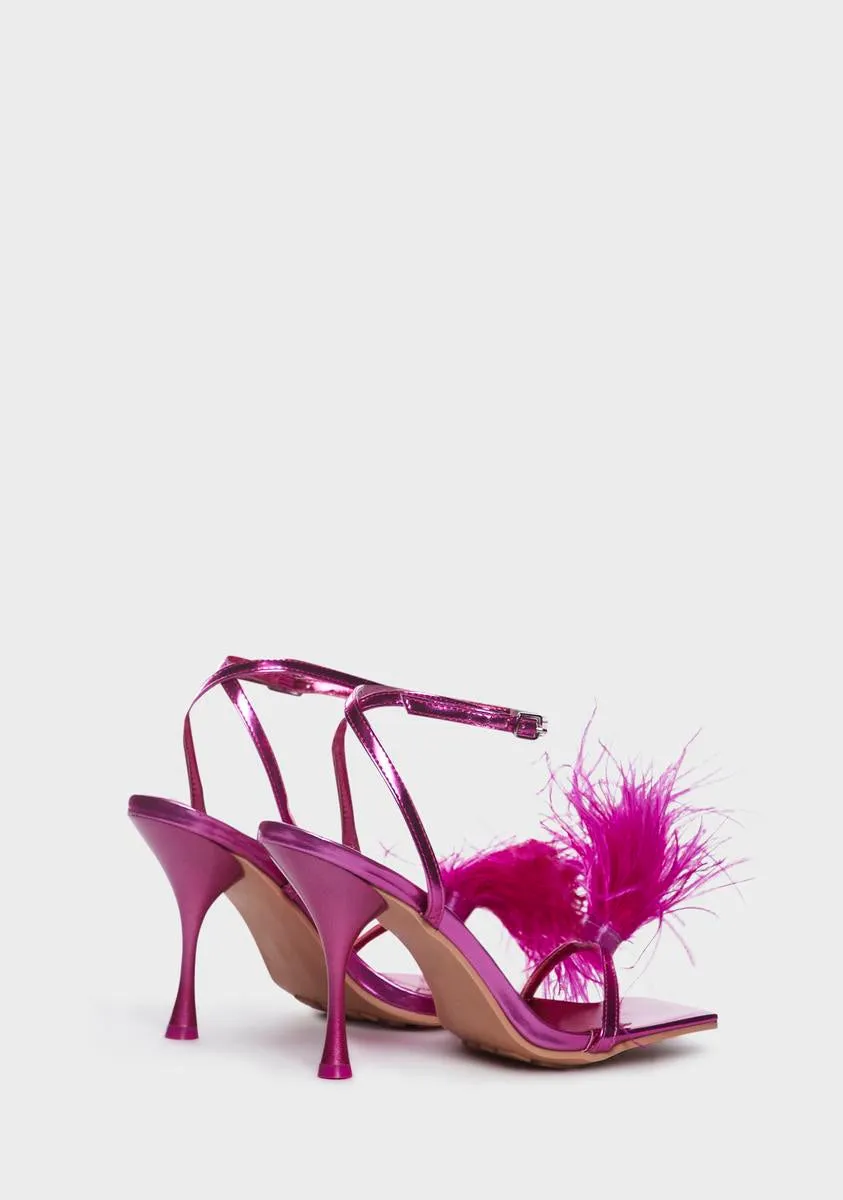 Pink Prancy Fluffy Heels