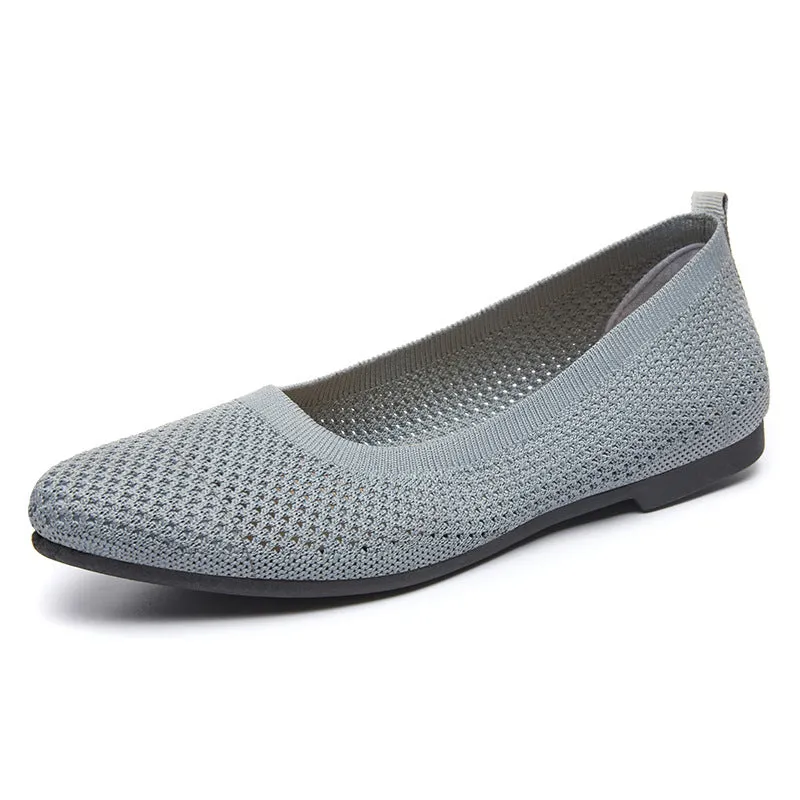 Pointed Toe Knit Ballet Flat Shoes