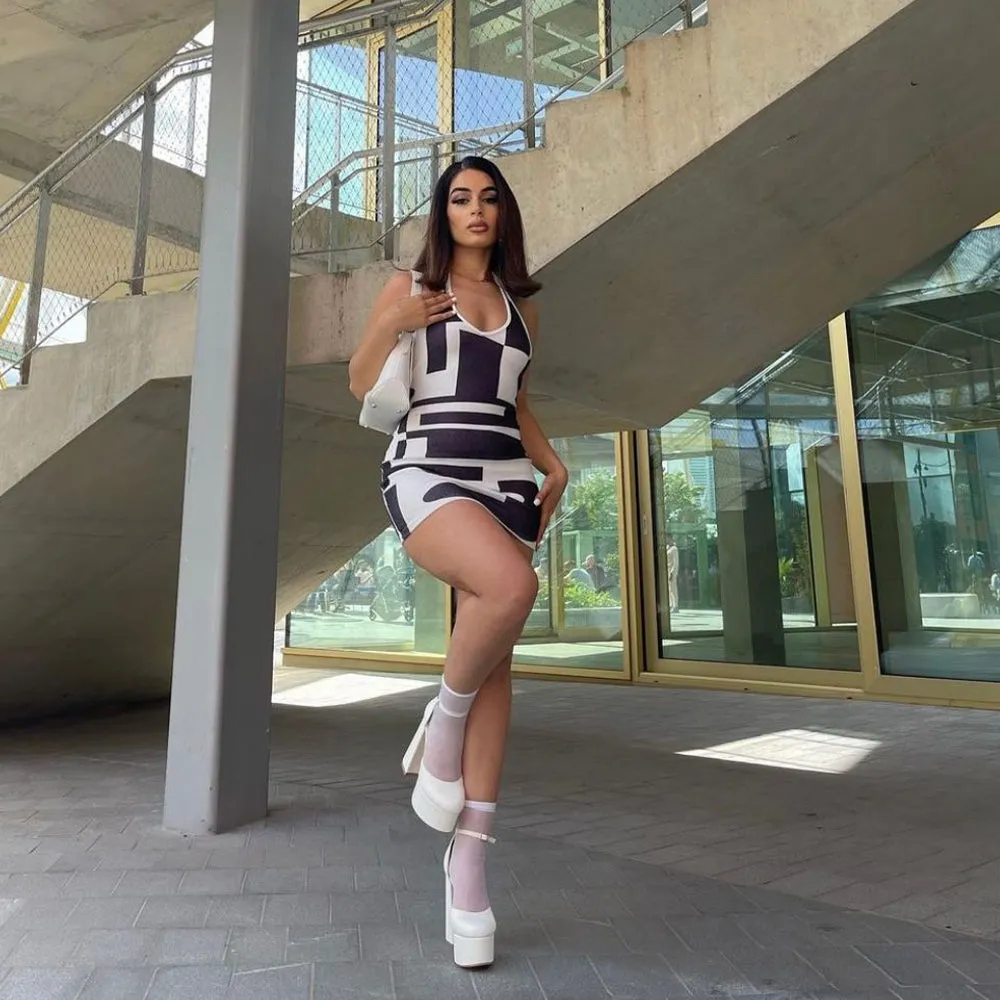 Rae Super High Chunky Platform Heels In White Synthetic Leather