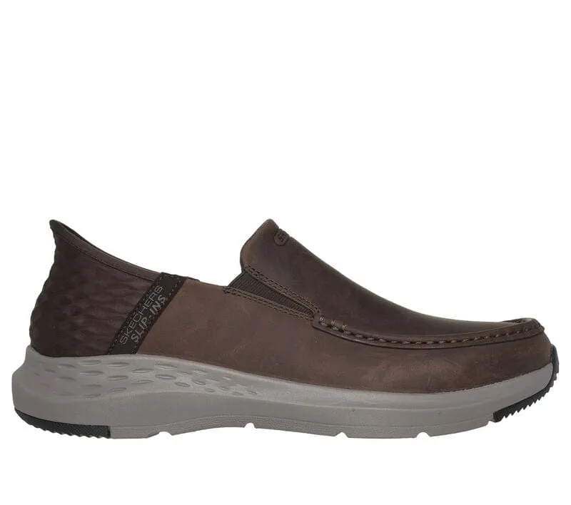 Skechers Men's Parson Oswin Slip Ons- Cacao