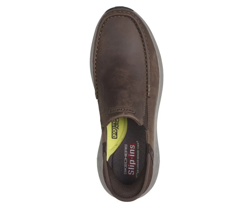 Skechers Men's Parson Oswin Slip Ons- Cacao