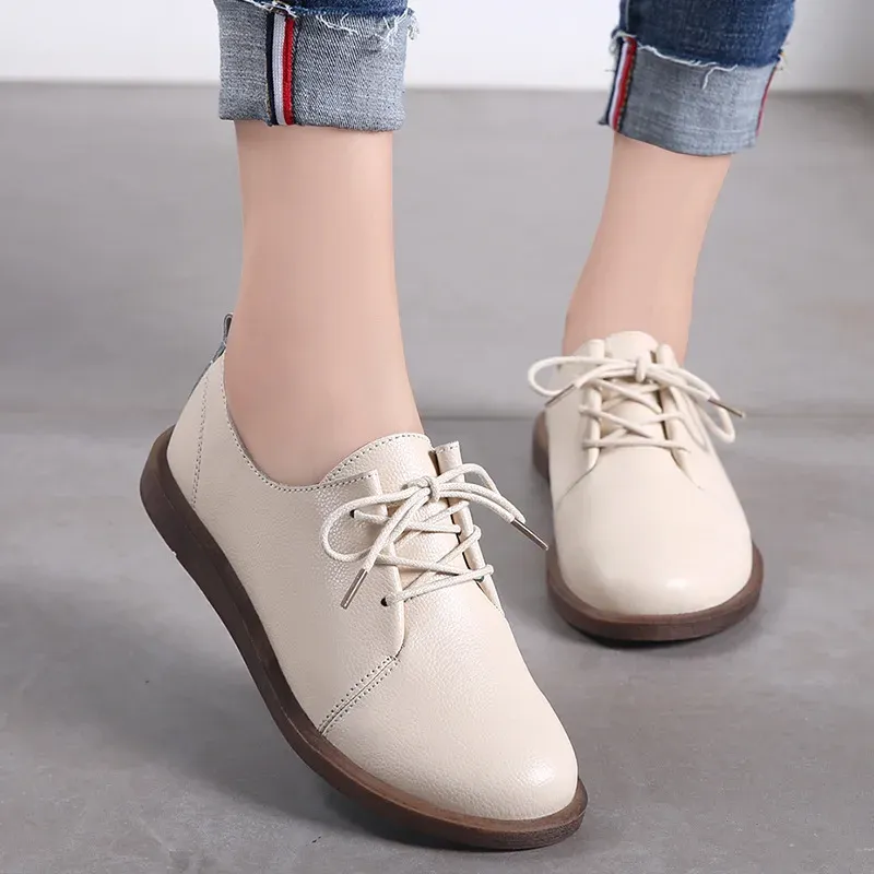 USS Shoes Lizzy Women's Leather Lace Up Oxfords Flat Shoes