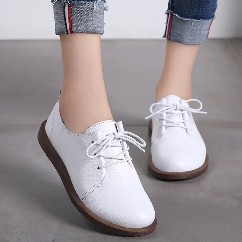USS Shoes Lizzy Women's Leather Lace Up Oxfords Flat Shoes