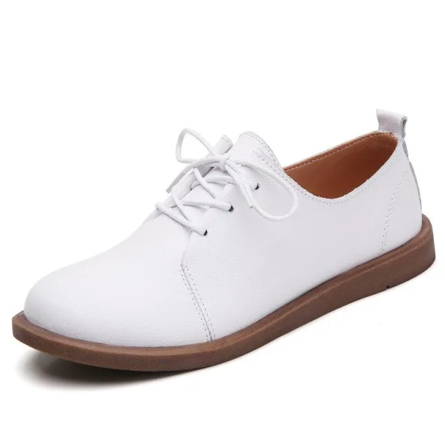 USS Shoes Lizzy Women's Leather Lace Up Oxfords Flat Shoes